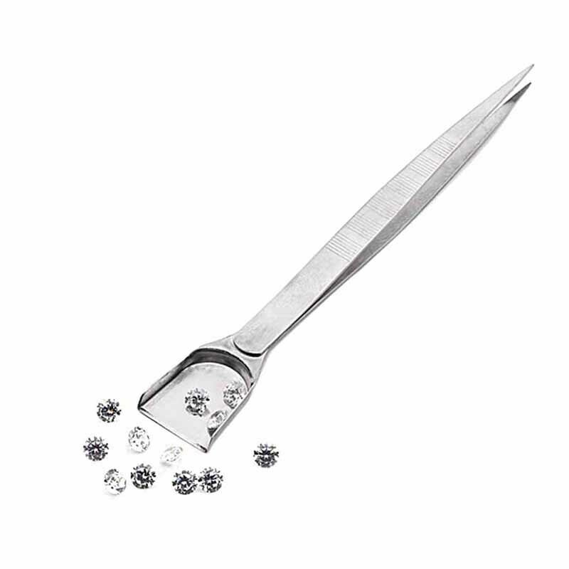 Professional Diamond Tweezers With Scoops Shovels For Gem Beads Jewelry To Didb