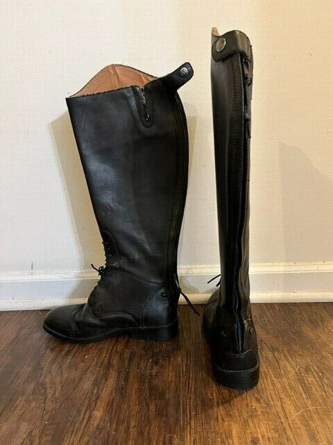 Dublin Tall English Riding Boots Sz 11 Black Leather Extra Wide Calf