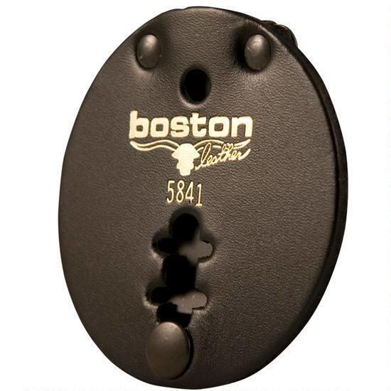 Boston Leather 5841 Round Clip On Badge Holder 3.75" Round Steel Belt Clip