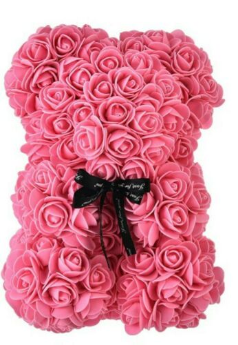 Rose Teddy Bear, Pink, 10 Inches