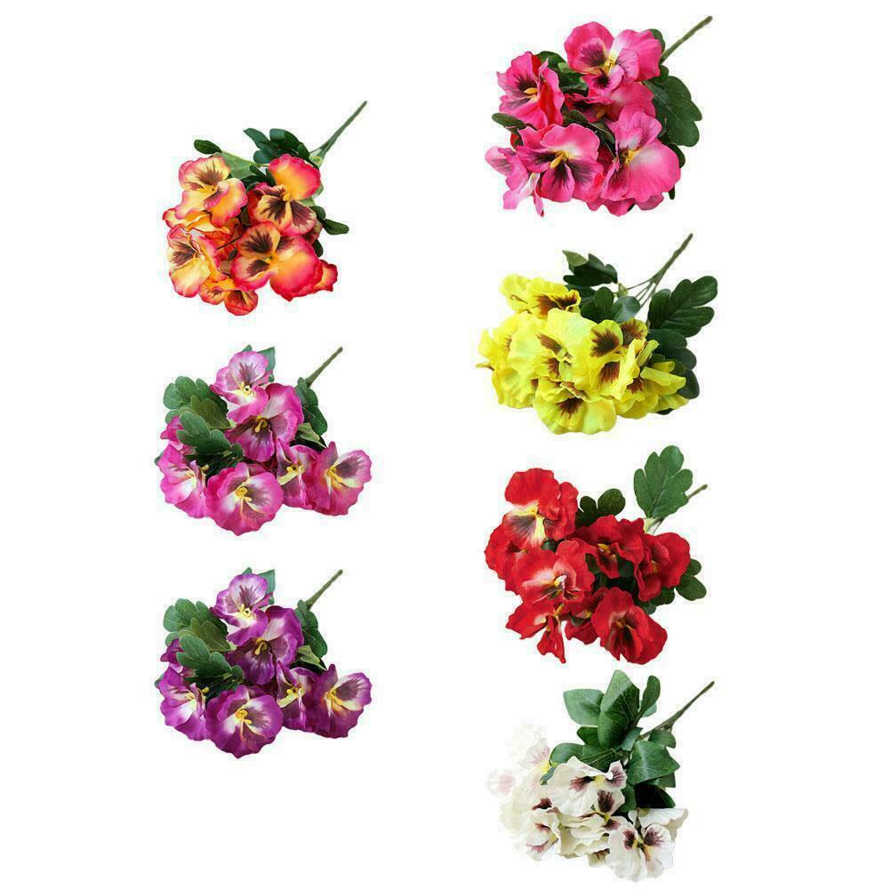 Artificial Decorative Flowers Pansy Silk Flowers Wedding Decoration Garden R0o7