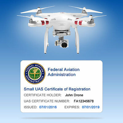 Drone Faa Uas Certificate Of Registration - Hobbyist Id Card For Wallet