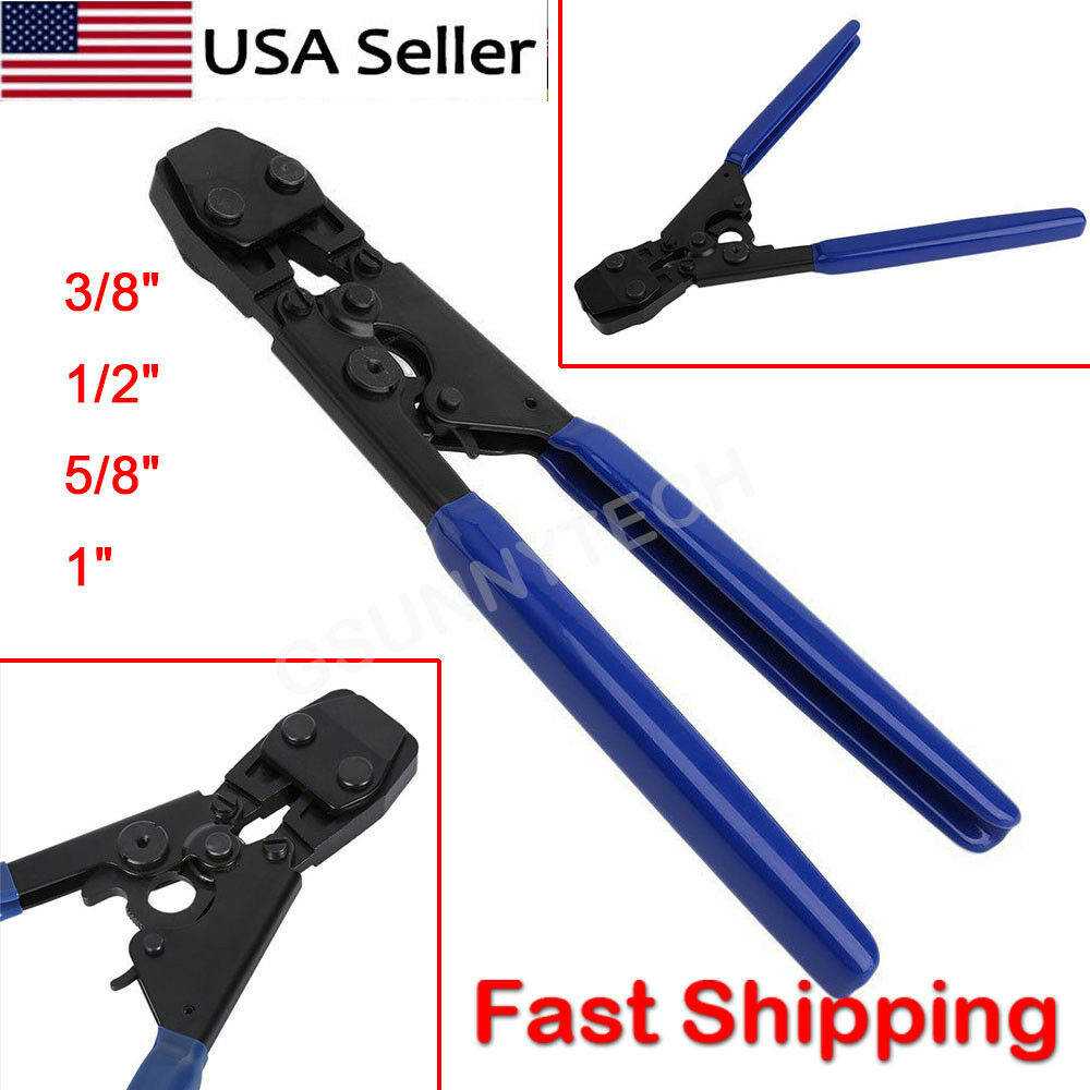 Pex Cinch Crimp Crimper Crimping Tool For Ss Hose Clamps Sizes From 3/8" To 1"