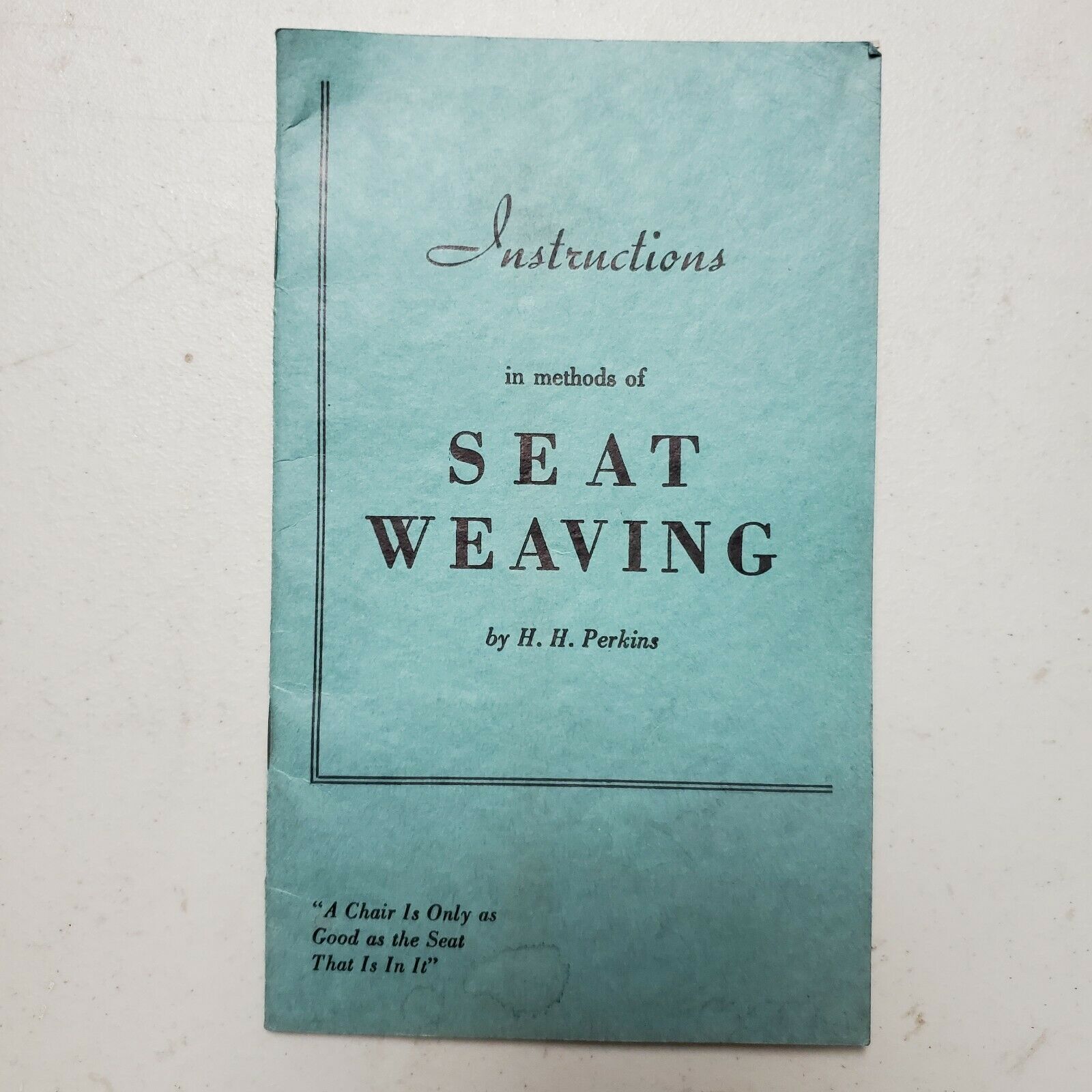 Vintage Seat Weaving Booklet Caning Instruction Booklet By  H H Perkins