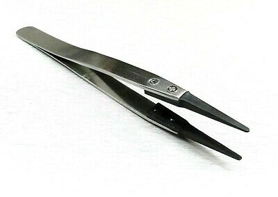 Tweezers Non Static Fiber Rounded Tip Precision Anti-static Stainless 5" Tweezer