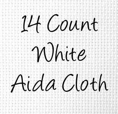 14-count Aida, White Cross Stitch Cloth, Choose Size, Fabric By Yard